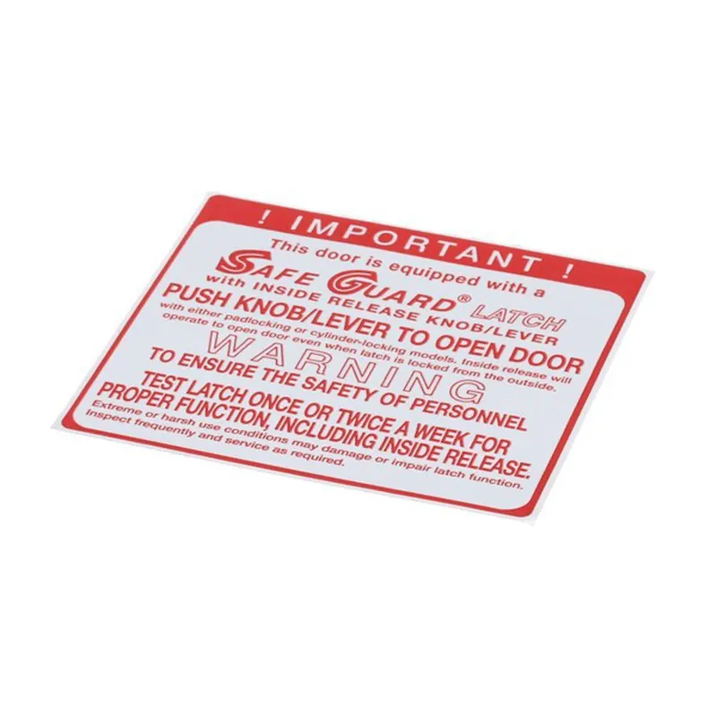 Kason 90055DECAL Safeguard Decal