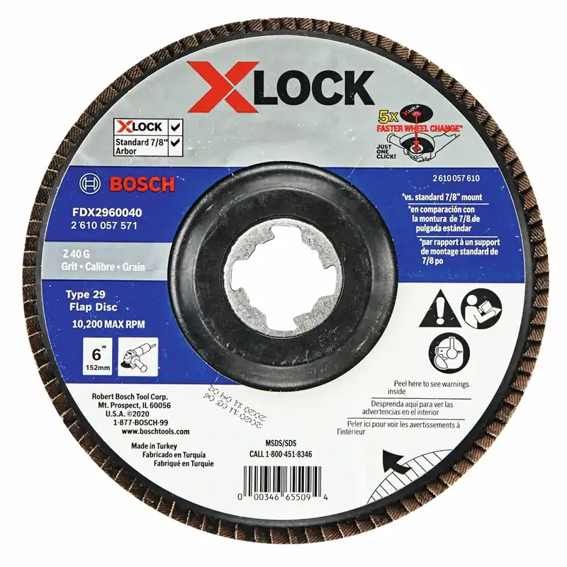 Bosch Power Tools FDX2960040 X-LOCK Arbor Type 29 Flap Disc 6in., 40 Grit