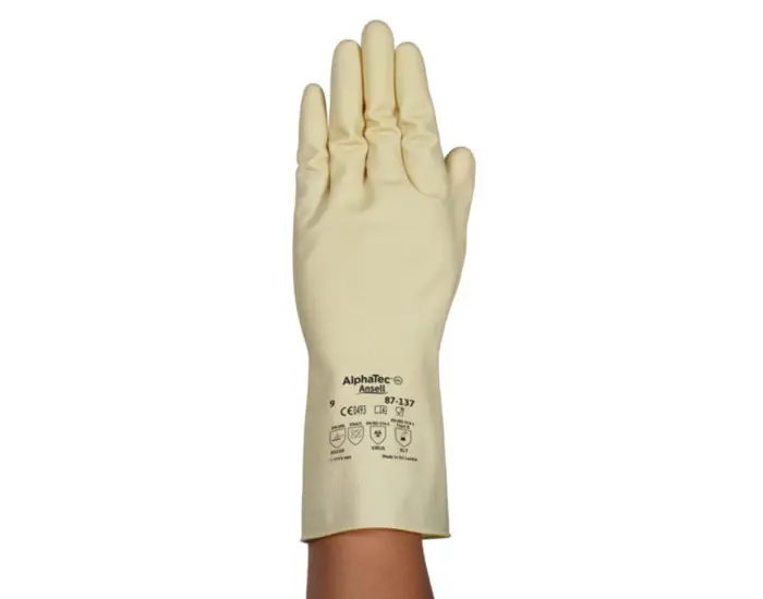 Alphatec 87137070 Alphatec 87-137 7 Natural Rubber Latex Chemical-Resistant Gloves