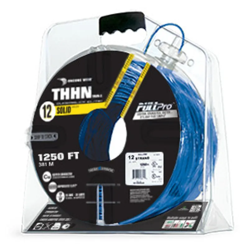 Encore Wire 105100804055 PullPro Copper THHN Wire, 12 AWG, Solid, 1250 ft