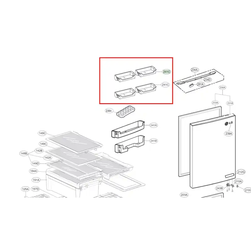 Lg MAN62288503 Refrigerator Door Basket