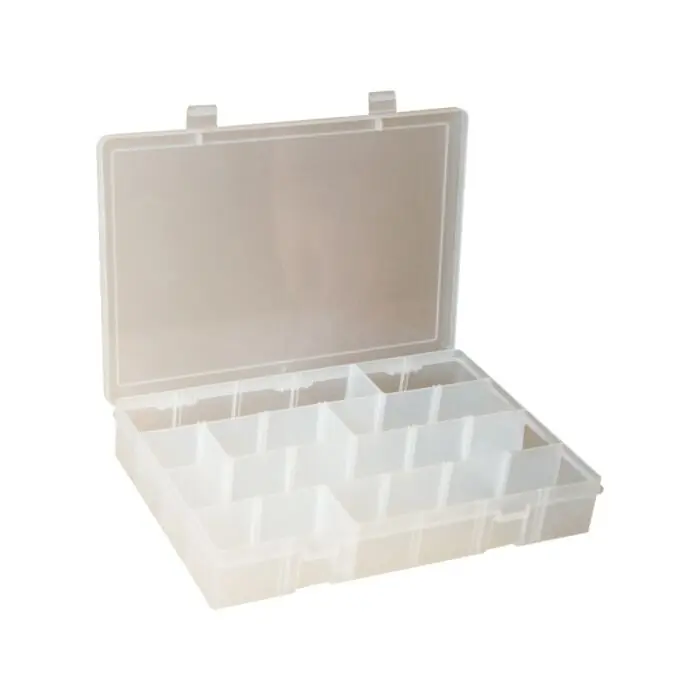 Durham Mfg SPADJ-CLEAR Small, Plastic Compartment Box, Adjustable, Clear (PK. OF 10)
