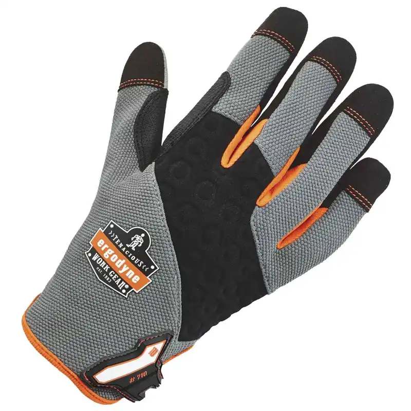 Ergodyne 17042 Small Black, Hi-Viz Orange And Gray Proflex® 710 Neoprene, Armortex® And Tena-Grip™ Full Finger Mechanics Gloves With Hook And Loop Cuff