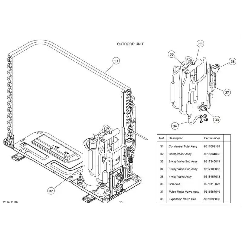 Fujitsu 9970110023 Solenoid AOU15RLS2/Rlffh