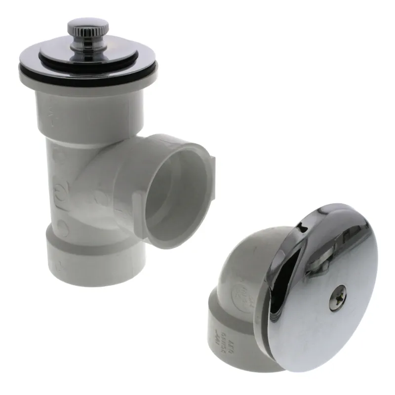 Jones Stephens B07040 Bath Waste T-Waste Half Kit CP Friction Lift Drain (PVC)