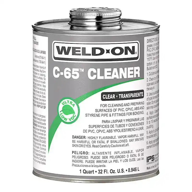 Weld-On 107650021 PVC Pipe Cleaner 1 Qt Can with Applicator Cap