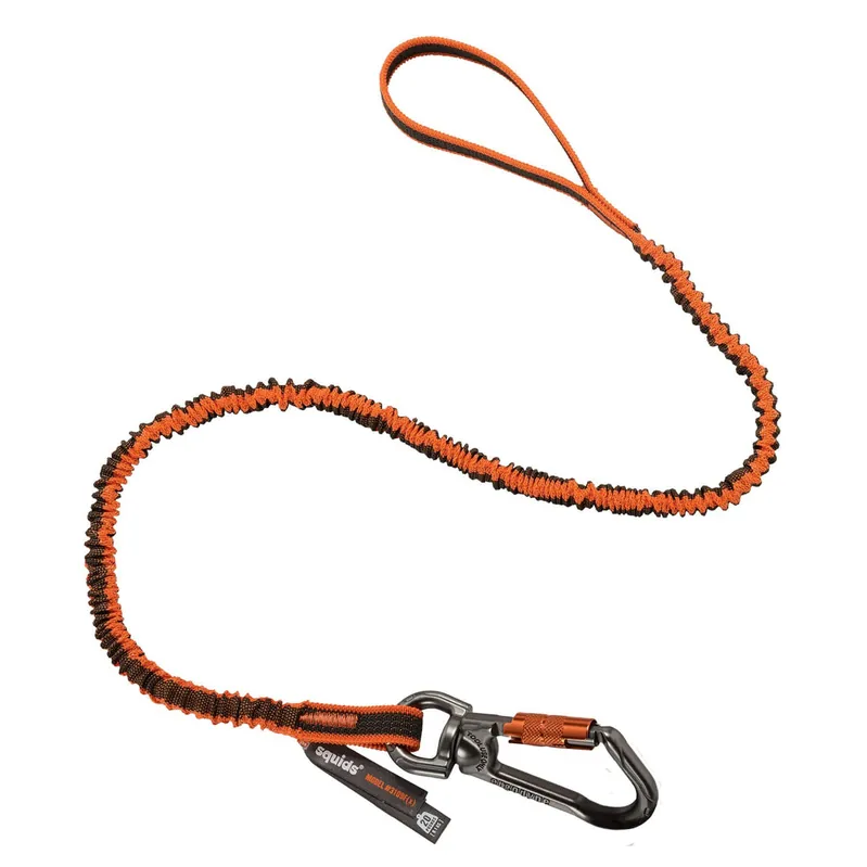 Ergodyne 19809 Squids 3109F(x) Double-Locking Single Carabiner Tool Lanyard, Swivel 25lbs
