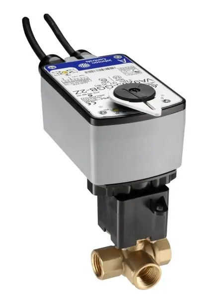 Johnson Controls VG1845BLH943BGA Ball Valve Assembly, 3 Way, 3/4 in.