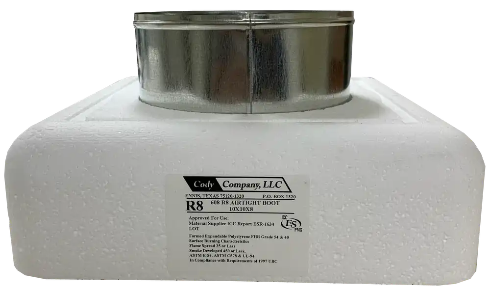 Cody 608PR810107 Insulated Register Box With Snap-Rail Flange 10 in L x 10 in W
