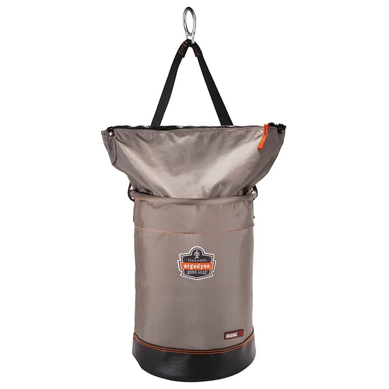 Arsenal 15973 Large Nylon Hoist Bucket Bag - D-Rings, Zipper Top