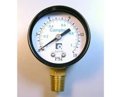 Campbell PG20T-NL Pressure Gauge 2 inches 200 PSI