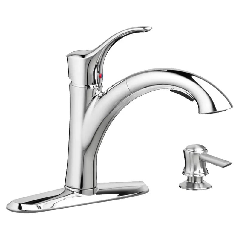 American Standard 9015101.075 Mesa 1-handle pull-out kitchen faucet with soap dispenser 1.8 GPM