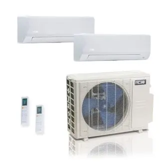 ACIQ ES-27Z-M4C / ACIQ-06W-HH-MD / ACIQ-24W-HH-MD 27,000 BTU ACiQ Standard 25 SEER2 Dual Zone Wall Mount Mini Split Heat Pump System - R454B