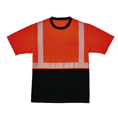 Glowear 22615 Glowear 8280bk Class 2 Performance T-Shirt with Black Bottom X-Large Long