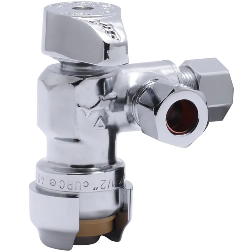 Sharkbite 25558LF 1/2 x 3/8 Inch Compression Dual Outlet Angle Stop Valve Quarter Turn