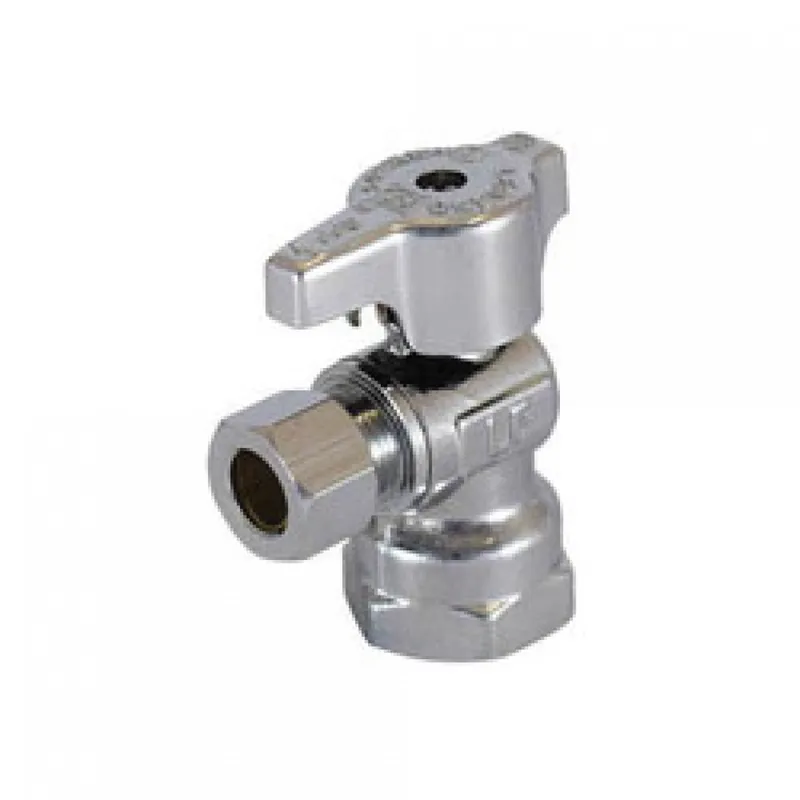 Legend Valve 114-602NL T-595NL Chrome-Plated Brass 1/4 Turn Angle Stop Valve 3/8 in, FNPT x Compression