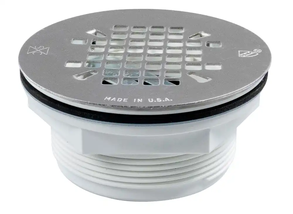 Sioux Chief 828-2 2 inches PVC No-Caulk Stainless Steel Shower Drain Strainer, No Size