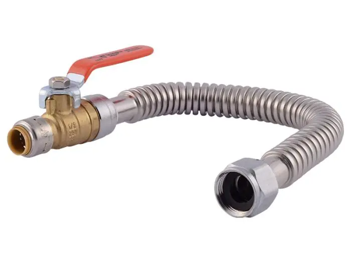 Sharkbite URSS3068FX18BV Max 1/2 inches x 3/4 inches FIP, 18 inches Stainless Steel Corrugated Water Heater Connector with Ball Valve