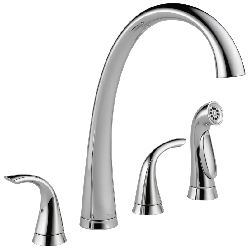 Delta Faucet 2480-DST Pilar Two Handle Widespread Kitchen Faucet with Spray