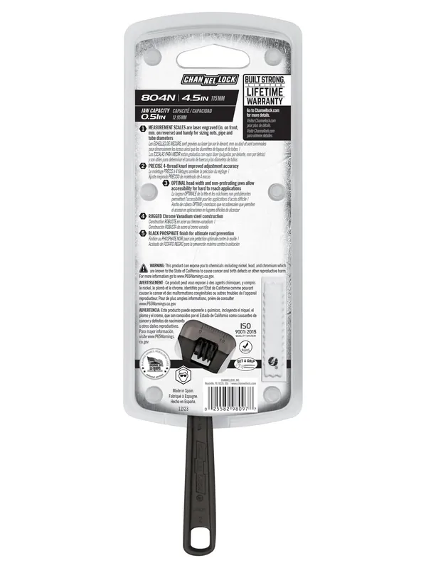 Channellock Inc 804n Adjustable Wrench 4.5-Inch