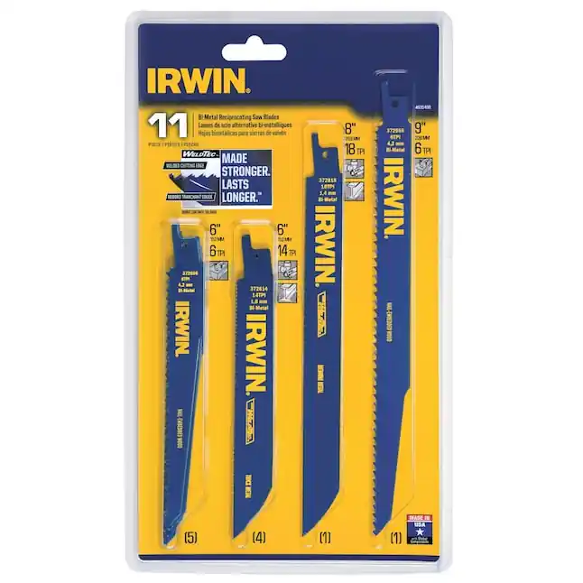 Irwin 4935496 Tools Reciprocating Saw Blade Set, 11-Piece