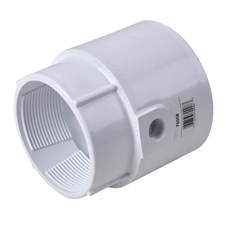 Oatey 70008 drain base for use with 4 in pipe with primer tap PVC domestic