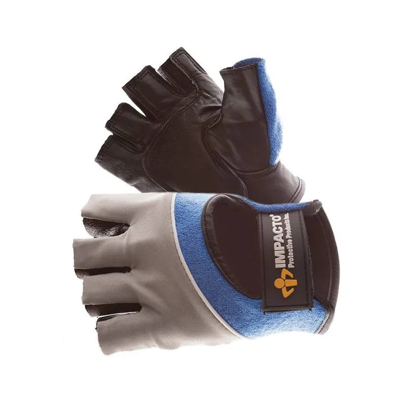 Impacto 40000110030 Fingerless General Work Gloves With Gel Padding, Cowhide, Medium