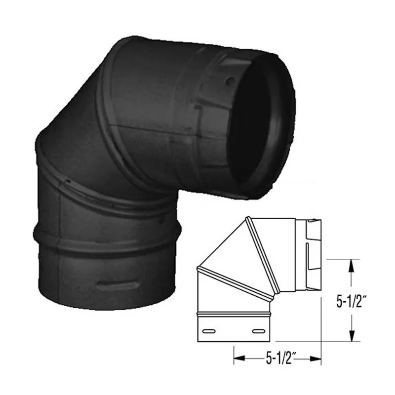 Duravent 4PVP-E90B PelletVent Pro Black 90 Degree Elbow