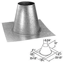 Duravent 58DVA-FF Roof Flashing DirectVent GS Flat 5 x 8 Inch Galvalume