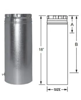 Duravent 18BV18A Round B-Vent 18 inches Adjustable Length Pipe REPLACEMENT MPN