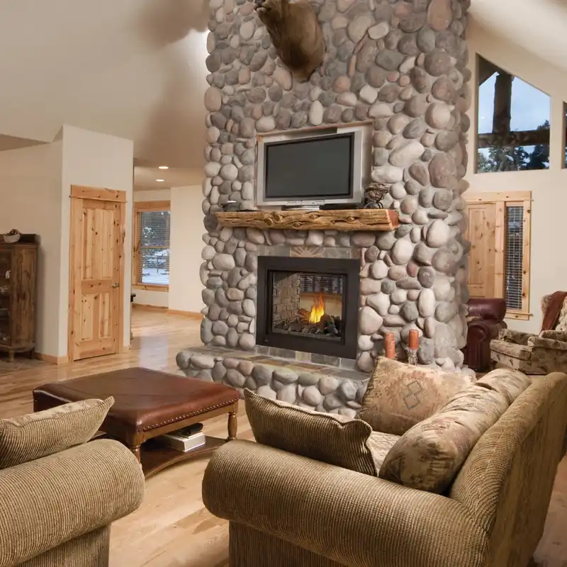 Napoleon Hearth Bhd4stn Ascent Multi-View See Clear Through Direct Vent Gas Fireplace with Log Set, 45-Inch