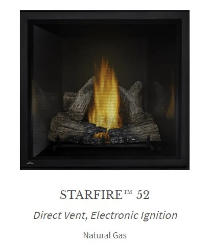 Napoleon Hearth HDX52NT-2 STARFIRE Deluxe Direct Vent Gas Fireplace 55,000 Btu's Natural Gas