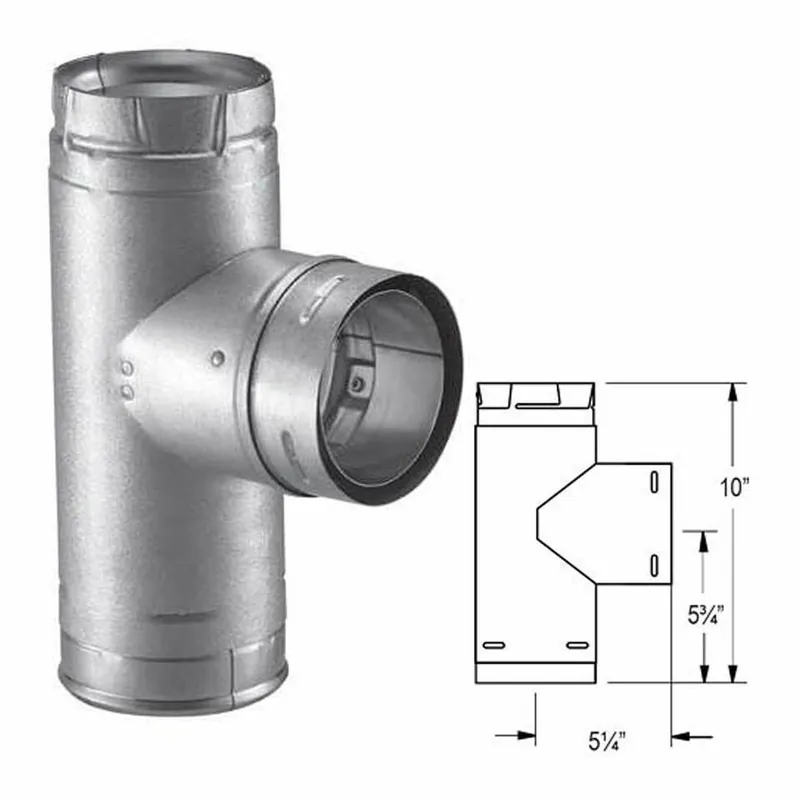 Duravent 4PVP-T1 PelletVent Single Tee with Cleanout Tee Cap 4 Inch