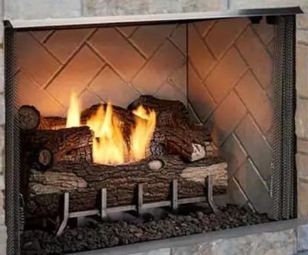 Majestic VOFB42-H Vesper Black 42 inches Herringbone Concrete Outdoor Fireplace