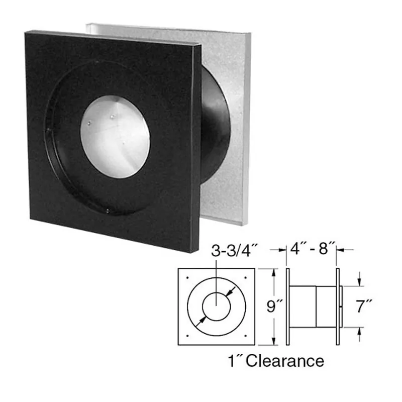 Duravent 3PVP-WT Wall Thimble PelletVent Pro for 1 inches Clearance 3 Inch