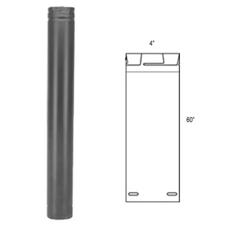 Duravent 4PVP-60B PelletVent Pro Straight Length Pipe 4x60