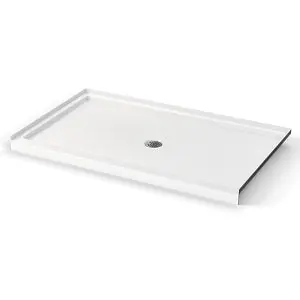 Aquatic SB6036 Everyday Icon Alcove Low-Threshold Rectangular Shower Pan 60 in x 36 in