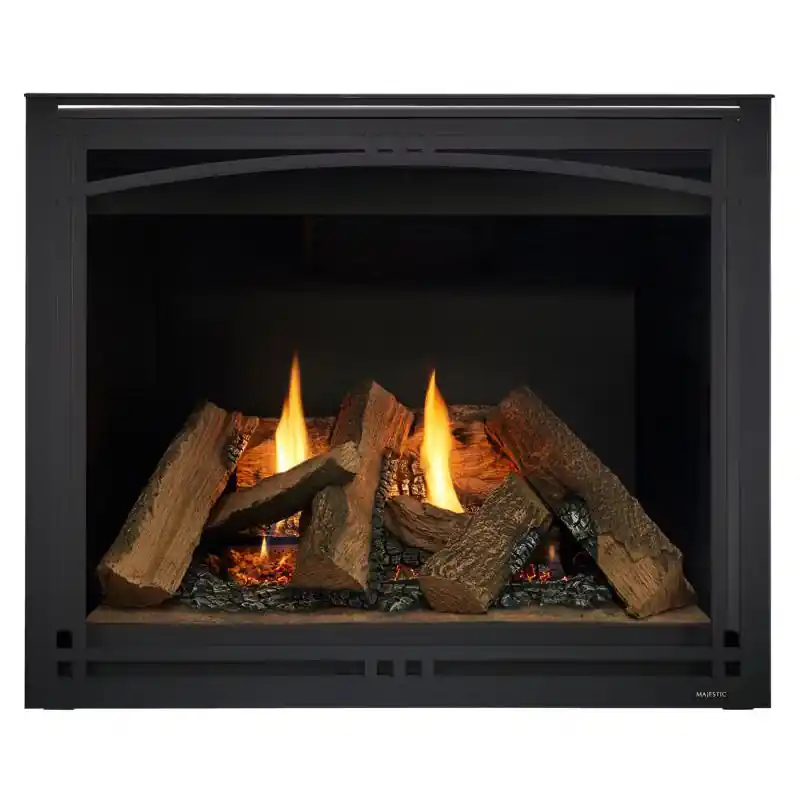 Majestic MER36L Meridian gas fireplace 36 inches top/rear vent with IntelliFire Touch ignition - Propane