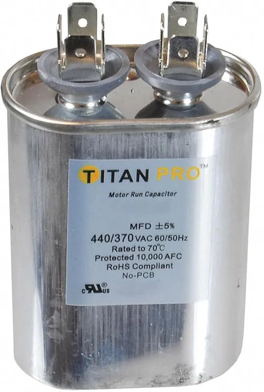 Motors And Armatures TOCF10 Titan Pro Oval Motor Run Capacitor 10 Microfarad Rating 370-440VAC Voltage