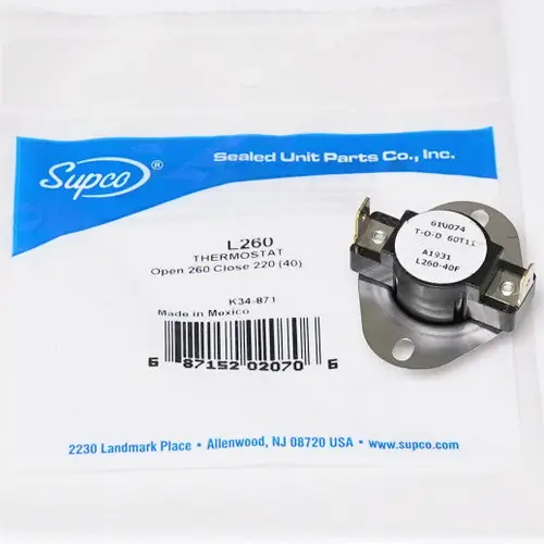 Sealed Unit Parts L260 Heater Limit Thermostat Thermodisc