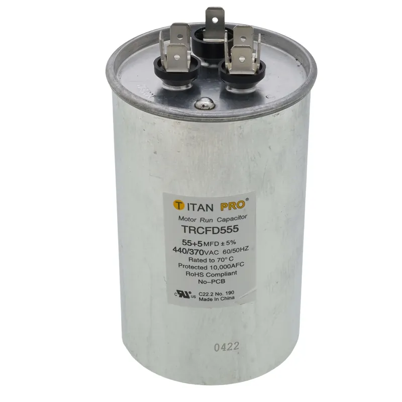 Titan Pro TRCFD555 Dual Rated Motor Run Capacitor 55/5 MFD (Round)