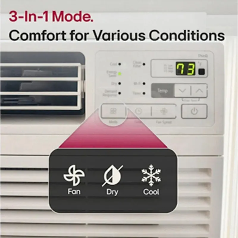Lg LW1217ERSM1 12,000 BTU Smart Wi-Fi Enabled Window Air Conditioner Cools Up To 550 sq. ft.