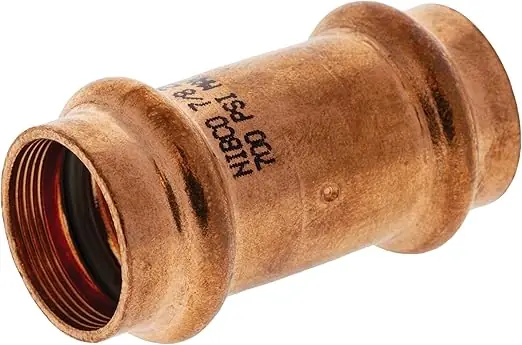 Nibco PC9600DS12 Press Coupling Copper Fitting 1/2 in. OD (Outer Diameter)