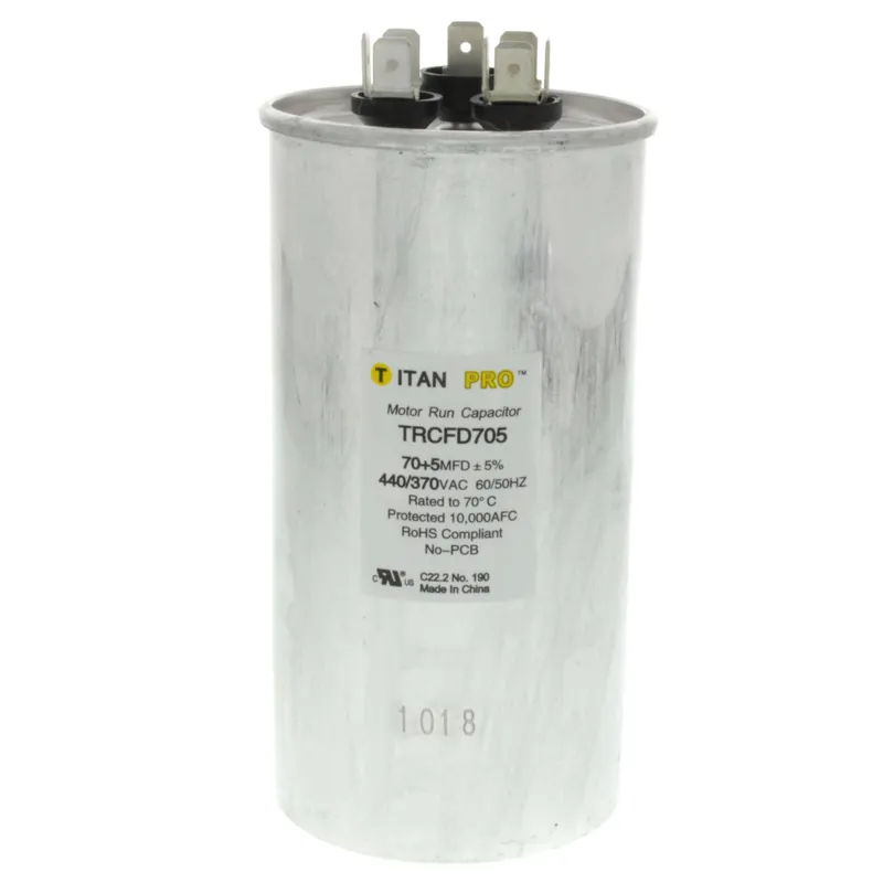 Titan Pro TRCFD705 Titan Pro Dual Rated Motor Run Capacitor Round 70/5 MFD