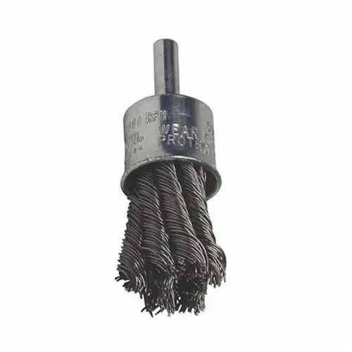 Osborn 30017 End Brush Steel Bristle Knotted - Full Cable Twist Type, 1 in Brush Dia, 20000 RPM Max
