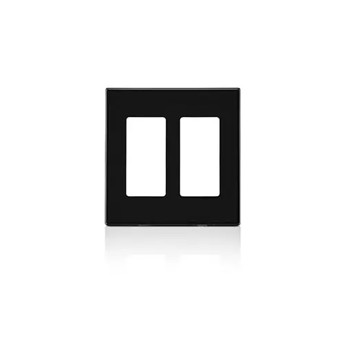 Leviton 80309E 2-Gang Decora Plus Screwless Wallplate Polycarbonate