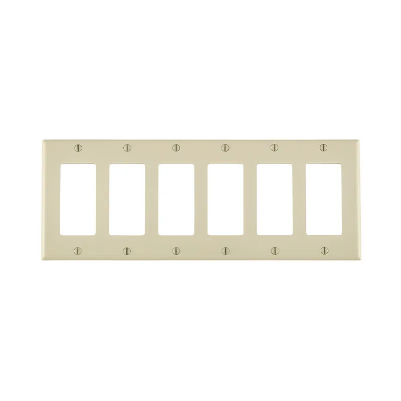 Leviton 80436E 6-Gang Decora/GFCI Device Wallplate Standard Size