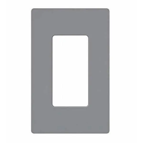 Leviton 80301GY 1-Gang Decora Plus Screwless Wallplate Polycarbonate