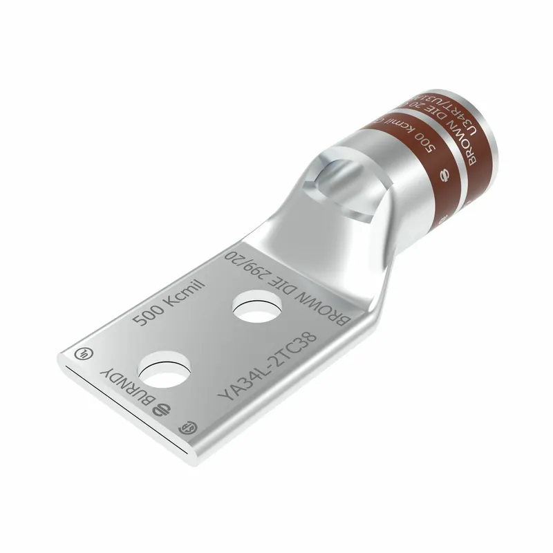 Burndy YA34L2TC38 500 kcmil CU Two Hole Lug 3/8 Stud Size