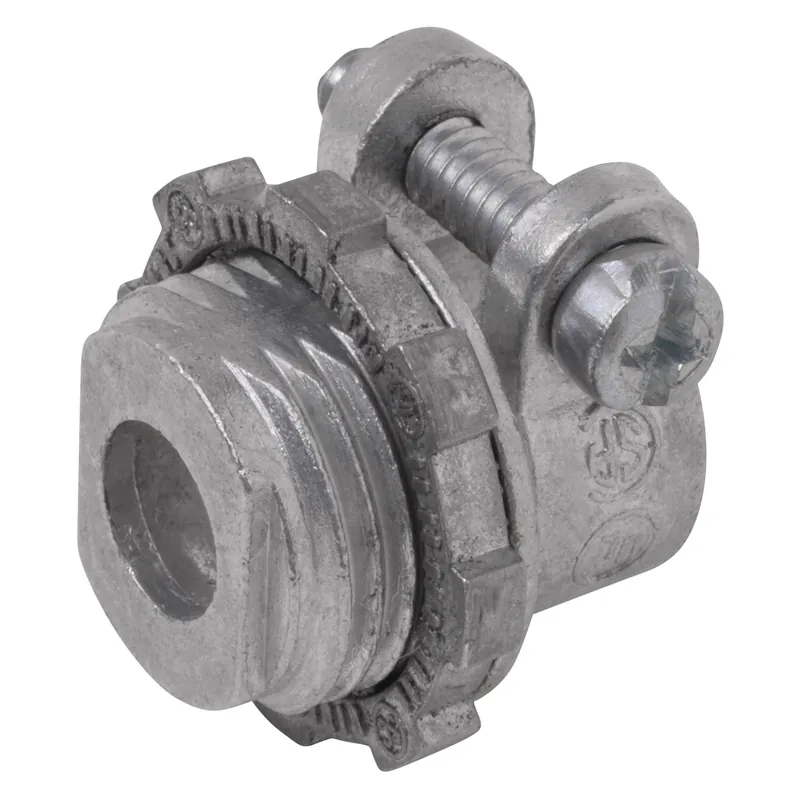 Steel City XC-274 1-1/4 inches Armored Cable/Flex Conduit Straight Squeeze Type Connector, Die Cast Zinc